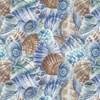 Blank Quilting Seatopia Seashell Collage Blue