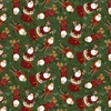 Clothworks Gingerbread Christmas Santas Forest