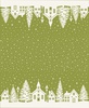 Moda Buon Natale Christmas Village Double Border Print Pine