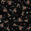 P&B Textiles Believe Santa's Sleigh Allover Black