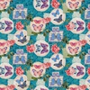 Blank Quilting Victoria Butterfly and Floral Stamp Teal
