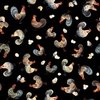 QT Fabrics Poultry in Motion Hens and Chicks Black