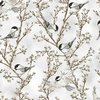 Hoffman Fabrics Cotton and Pine Birds Light Grey/Silver