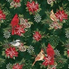 Windham Fabrics Holiday Greetings Winter Songbirds Pine
