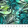 Northcott Banyan Batiks Color Me Banyan Swirls Bleached with Overprint Teal