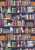 Lewis and Irene Fabrics Purrfect Book Club Book Shelves and Cats Multi