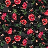 Michael Miller Fabrics What's Poppin Scarlet Poppies Black