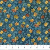 Northcott Autumn Woodland Naturescapes Leaf Toss Blue Multi