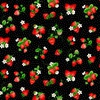 Timeless Treasures Strawberry Fields Tossed Berries Dots Black