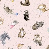 Maywood Studio Whiskers and Paws Tossed Cats Pale Pink