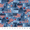 Northcott Stars and Stripes American Icons Blue/Multi