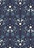 Lewis and Irene Fabrics A Winter's Moon  Stag Midnight Blue with Pearl