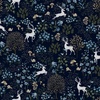 Studio E Fabrics Ashdown Forest Deer Scenic Midnight Blue