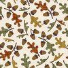 Maywood Studio Autumn Harvest Flannel Leaves and Acorns Cream