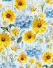 Wilmington Prints Bees and Blooms Packed Flowers Blue
