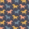 Cloud9 Fabrics Petals and Pony Luck Canter Navy