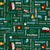 Studio E Fabrics Beneath the Stars Campsite Words Forest Green