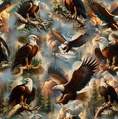 Blank Quilting Wilderness Song Eagles Brown