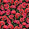 Michael Miller Fabrics What's Poppin Flaming Flowers Black