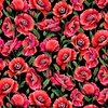 Michael Miller Fabrics What's Poppin Flaming Flowers Black