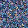QT Fabrics Mosaic Blooms Floral Circle Vignettes Turquoise