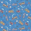 Michael Miller Fabrics Whistle Stop Tour Stop Look Listen Blue