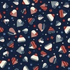 P&B Textiles Love and Glory Burlap Heart Toss Navy