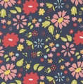 Moda Delightfully Yours 108 Inch Wide Backing Fabric Wildflower Navy