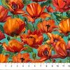 Northcott Charisma Packed Poppies Turquoise