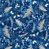 Clothworks Naturescape Ferns Light Navy