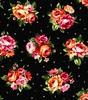 Maywood Studio Harvest Rose Flannel Bouquets Black