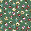 P&B Textiles Christmas Miniatures III Festive Penguins Green