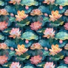 QT Fabrics Serenity Lotus Flower Allover Multi