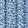 Andover Fabrics Porcelain Fern Stripe Blue Jay