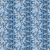 Andover Fabrics Porcelain Fern Stripe Blue Jay