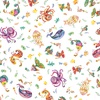 P&B Textiles Happy Ocean Life Sea Life Allover White