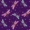 Blank Quilting Swan Lake Dragonflies Purple