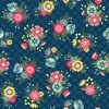 Maywood Studio Kimberbell Vintage Flora Lattice Floral Dark Blue