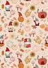 Lewis and Irene Fabrics Snuggle-up Season Flannel Autumn Gnomes on Dark Cream