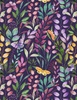 Wilmington Prints Botanical Magic Branches and Butterflies Purple