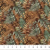 Northcott Stonehenge Rooted Leaves Teal/Multi