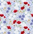 Lewis and Irene Fabrics Forever Blooms Wild Blooms Pale Blue