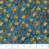 Northcott Autumn Woodland Naturescapes Leaf Toss Blue Multi