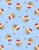 Wilmington Prints Sweet Cherry Cupcake Toss Blue