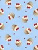 Wilmington Prints Sweet Cherry Cupcake Toss Blue