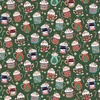 P&B Textiles Christmas Miniatures III Hot Cocoa Allover Dark Green