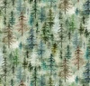 Hoffman Fabrics Forest Fawn Trees Moss