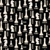 Riley Blake Designs I'd Rather Be Playing Chess Pieces Black