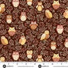 Andover Fabrics Hello Autumn Twilight Owls Brown