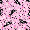 Blank Quilting Ghostly Greetings Cats with Stars & Moons Pink